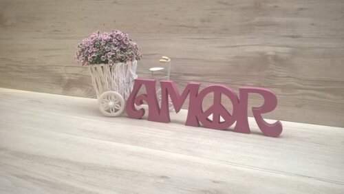 Paz e Amor horizontal - linha Hippie - 8 cm