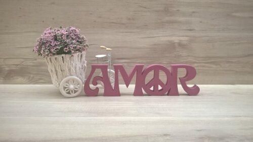 Paz e Amor horizontal - linha Hippie - 8 cm