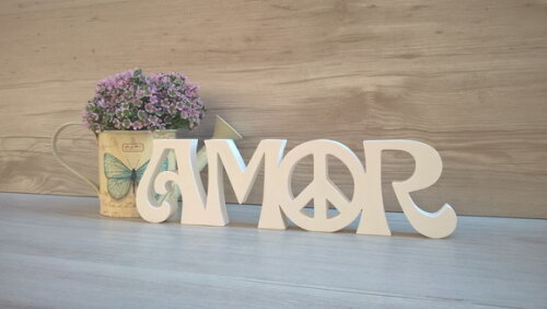 Paz e Amor horizontal - linha Hippie - 8 cm