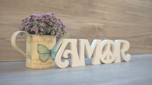 Paz e Amor horizontal - linha Hippie - 8 cm