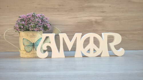Paz e Amor horizontal - linha Hippie - 8 cm