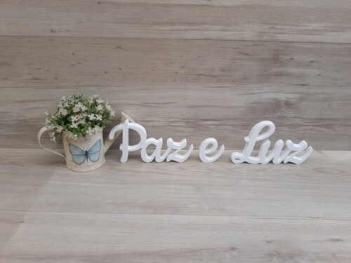 Paz e Luz - Palavras Decorativas de mesa em MDF