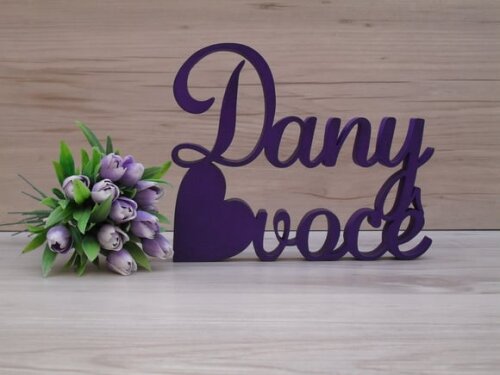 Peça de Mesa Personalizada em mdf - Linha as - Amo Você