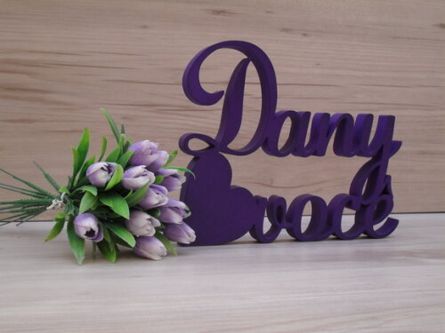 Peça de Mesa Personalizada em mdf - Linha as - Amo Você