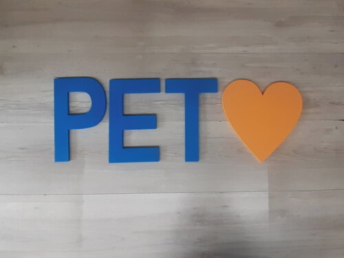 Pet + Coração - Palavra Em Mdf Para Parede - 30 Cm