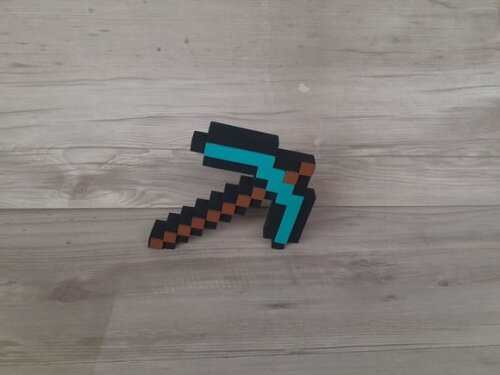 Picareta de Mesa em mdf - Tema Minecraft - 15 cm