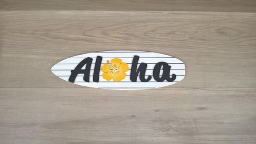 Placa de porta Aloha com Hibisco