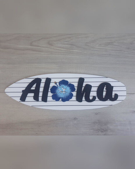 Placa de Porta Aloha com Hibisco