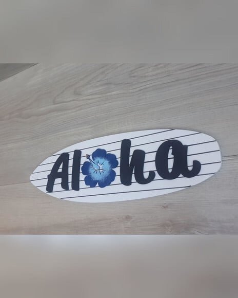 Placa de Porta Aloha com Hibisco
