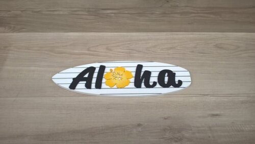 Placa de porta Aloha com Hibisco