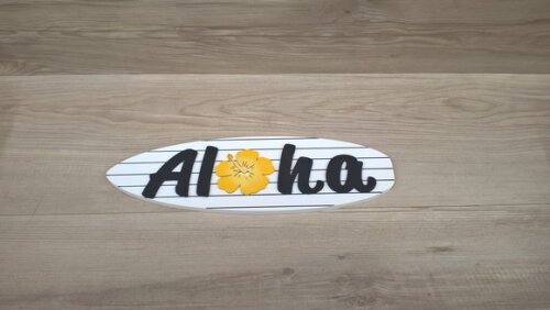 Placa de porta Aloha com Hibisco