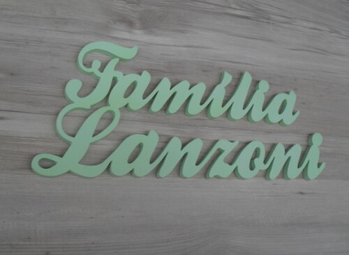 Placa de Porta em mdf - Família Sobrenome - Lanzoni - 16 cm
