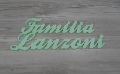 Placa de Porta em mdf - Família Sobrenome - Lanzoni - 16 cm