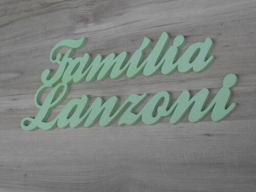 Placa de Porta em mdf - Família Sobrenome - Lanzoni - 16 cm