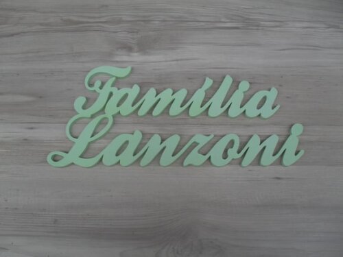 Placa de Porta em mdf - Família Sobrenome - Lanzoni - 16 cm