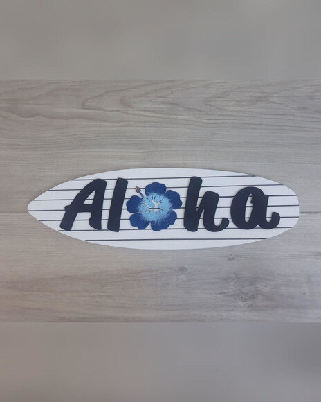 Placa de Porta Aloha com Hibisco