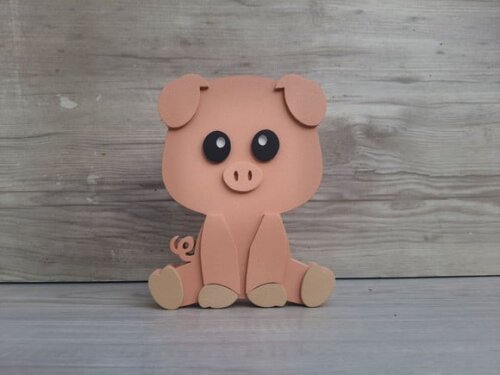 Porquinho de Mesa em mdf - Decoração Fazendinha - 15 cm