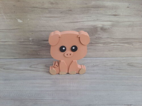 Porquinho de Mesa em mdf - Decoração Fazendinha - 15 cm