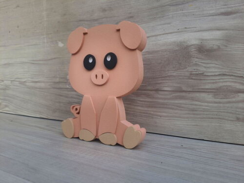 Porquinho de Mesa em mdf - Decoração Fazendinha - 15 cm