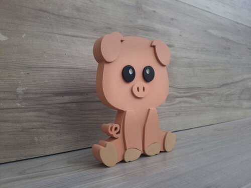 Porquinho de Mesa em mdf - Decoração Fazendinha - 15 cm