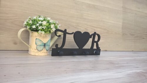 Porta Chaves Iniciais com coração