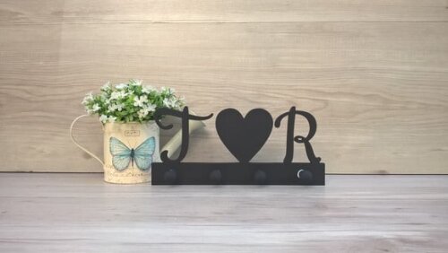 Porta Chaves Iniciais com coração