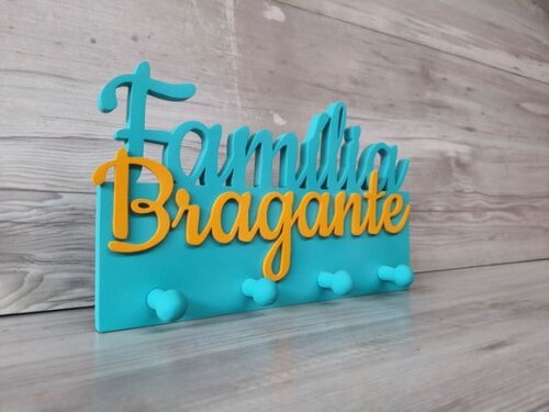 Porta Chaves Personalizado Família Sobrenome - 8 Letras