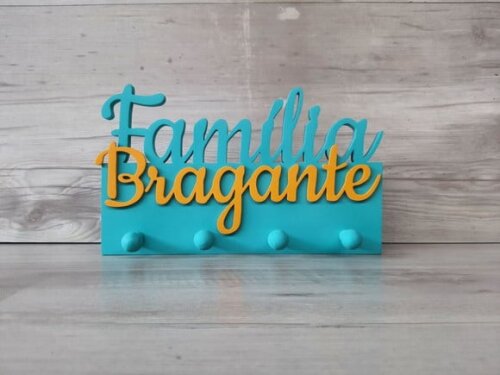 Porta Chaves Personalizado Família Sobrenome - 8 Letras