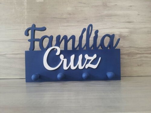 Porta Chaves Personalizado Família Sobrenome - até 7 Letras