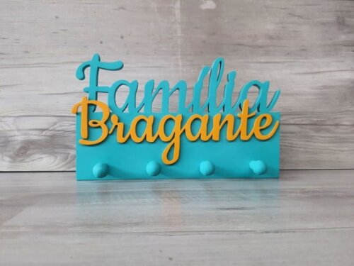 Porta Chaves Personalizado Família Sobrenome - 8 Letras