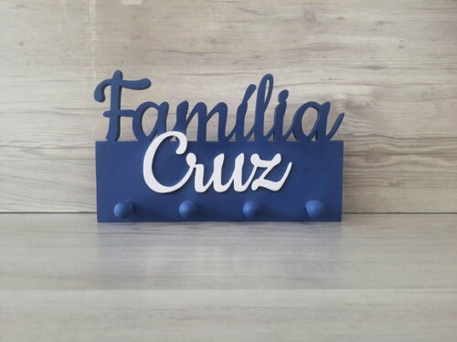 Porta Chaves Personalizado Família Sobrenome - até 7 Letras