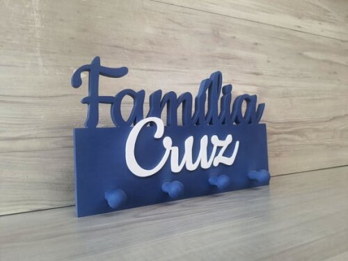 Porta Chaves Personalizado Família Sobrenome - até 7 Letras