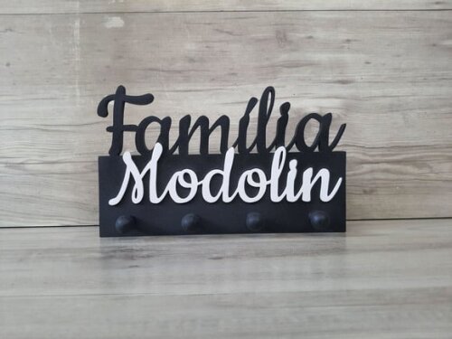 Porta Chaves Personalizado Família Sobrenome - até 7 Letras
