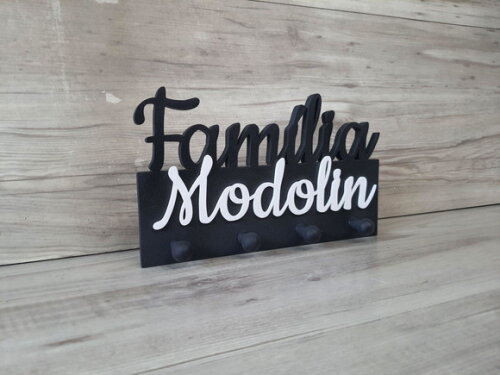 Porta Chaves Personalizado Família Sobrenome - até 7 Letras