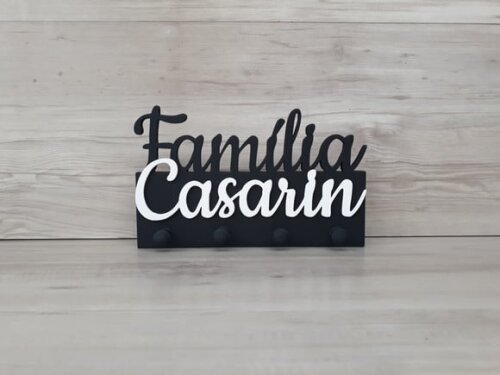 Porta Chaves Personalizado FAMÍLIA SOBRENOME - ATÉ 7 LETRAS