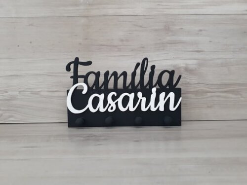 Porta Chaves Personalizado FAMÍLIA SOBRENOME - ATÉ 7 LETRAS