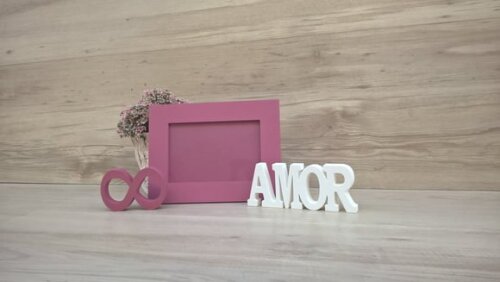 Porta retrato + Palavra + mini infinito