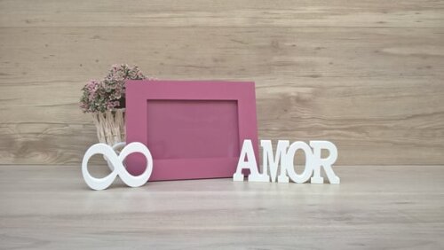 Porta retrato + Palavra + mini infinito
