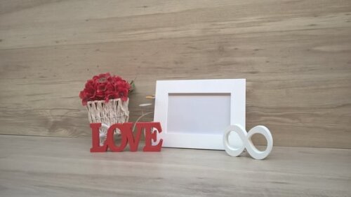 Porta retrato + Palavra + mini infinito
