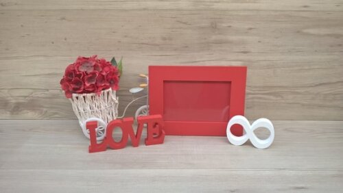 Porta retrato + Palavra + mini infinito