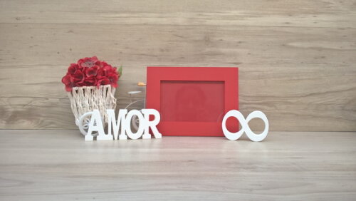 Porta retrato + Palavra + mini infinito