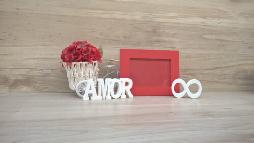 Porta retrato + Palavra + mini infinito