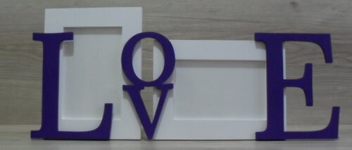 Porta Retrato Duplo LOVE Roxo