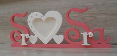 Porta Retrato Sr e Sra - letras em MDF