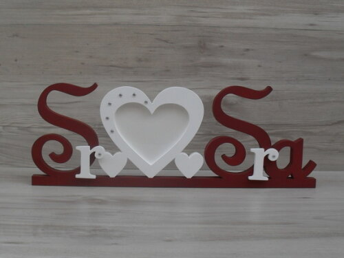 Porta Retrato Sr e Sra - letras em MDF