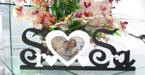 Porta Retrato Sr e Sra - letras em MDF