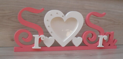Porta Retrato Sr e Sra - letras em MDF