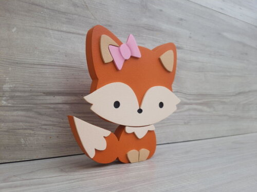 Raposa de Mesa em mdf - Decoração Infantil - 15 cm