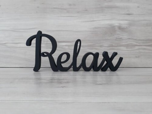 Relax - Palavra Decorativa em mdf - Linha Ck