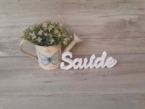 Saúde - linha CK - Palavra de mesa em MDF - Tamanho P